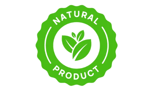 100% Natural Ingredients badge, guaranteeing Alpha Tonic's pure and authentic formulation for male vitality